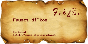 Fauszt Ákos névjegykártya