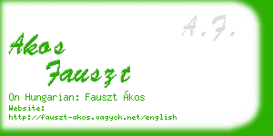 akos fauszt business card