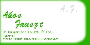 akos fauszt business card